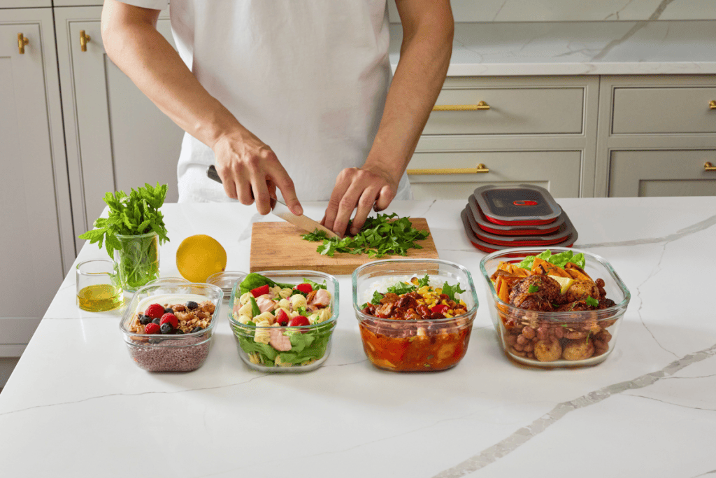 Glass Stack + Nest storage containers for meal prep